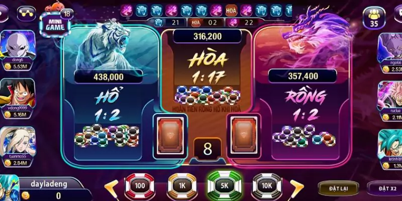 Kỹ thuật chơi gấp thếp khi tham gia game rồng hổ 